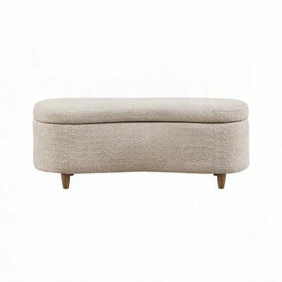 Boucle Oval Flip Top Storage Bench