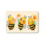 Mignon tapis d'abeille à motif de fleurs pour porte d'entrée, 24 po x 36 po, beige