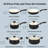 Cook N Home Basics Ceramic Nonstick Pots and Pans Cookware Set, Dutch Ovens and Saucepans with Glass Lid, Frying Pans without Lid, Not Induction, 10-Piece, Black-92912563