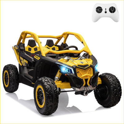 2-Seater Ride-On UTV Car for Kids, Licensed Can-Am Electric Off-Road Truck w/Parent Remote Control, 2 x 24V Battery, 4 x 200W Motors, Spring Suspensio