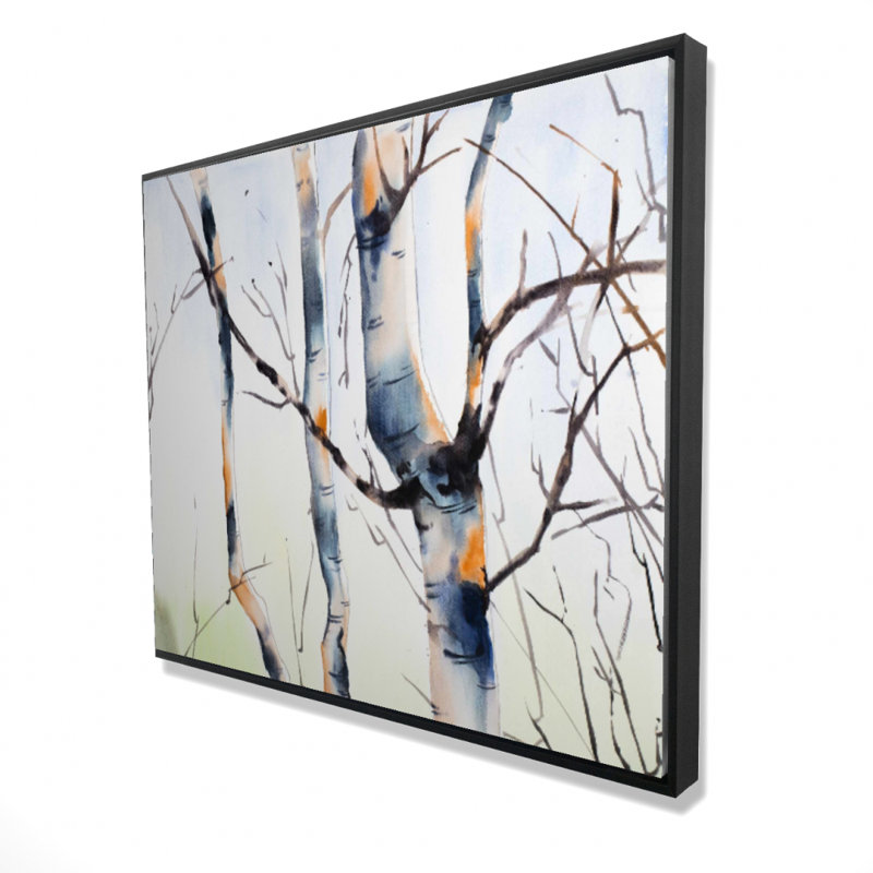 Three Small Birch Trees Print On Canvas