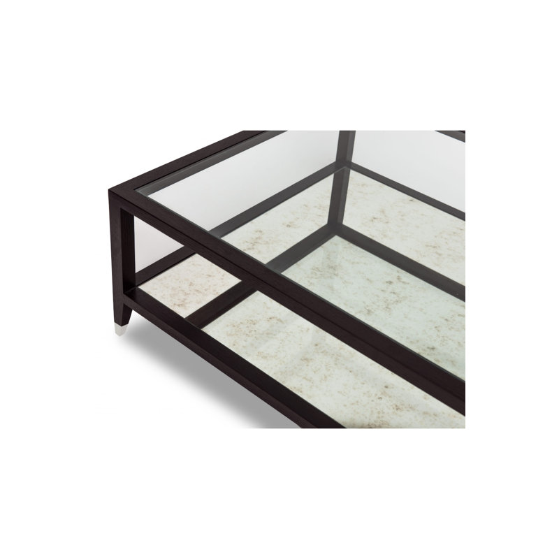 Milton Glass Top Coffee Table, Black/Chrome
