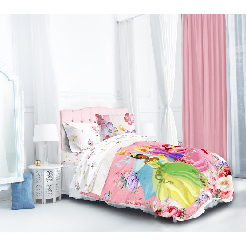 Joli ensemble de princesse Disney avec taie décorative, Édredon double + 6 pièces supplémentaires