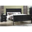 Table de chevet de style contemporain en bois massif, finition bois noir, collection avec tiroirs à façade lisse-1075775120