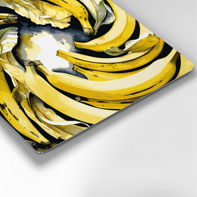 Fruit, banane brune, art mural en métal, H 12 po x l 12 po