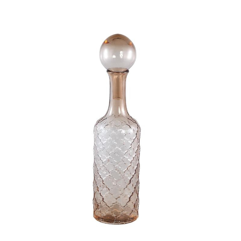 Chesna Glass Table Vase, Brown, 50cm H x 12cm W x 12cm D