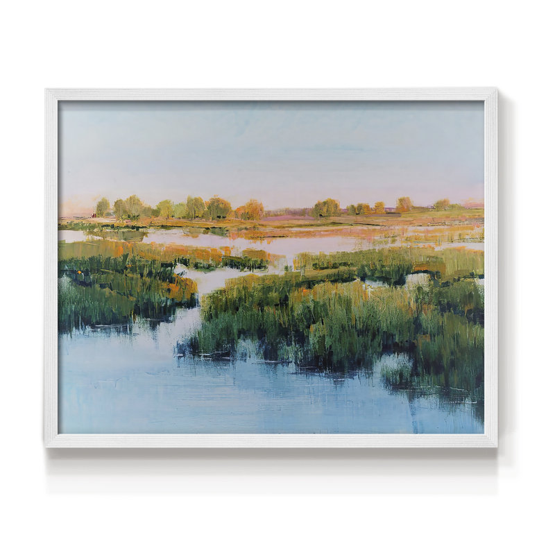 Marshland View II - reproduction encadrée - réaménageable, H 22 po x l 28 po, Blanc