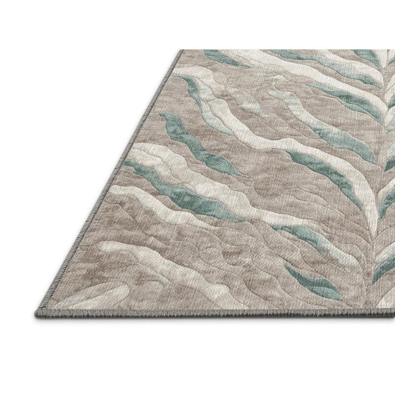 Machine Washable Gray Area Rug, Square 8'