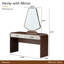 Bureau de coiffeuse avec miroir Houston - Noyer