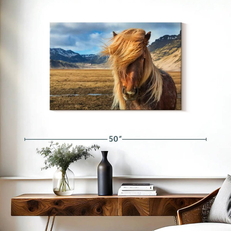 Brampt superbe cheval Islandais, H 24 po x l 36 po