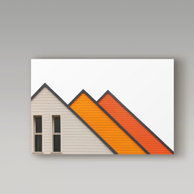 Art mural sur toile tendue - art mural «Orange Homes» Massimo Della Latta pour le salon, la chambre à coucher ou le bureau - 30 x 47