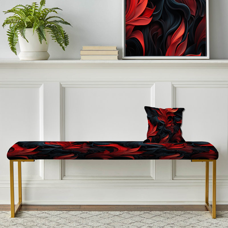 Banc noir rembourré damassé Noir Illusions Moody
