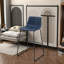 Ensemble de 2 tabourets de bar modernes en similicuir bleu-1446957912