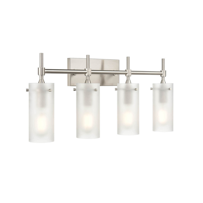 Éclairage à intensité variable pour meuble-lavabo 4 lumières Luann, Nickel brossé