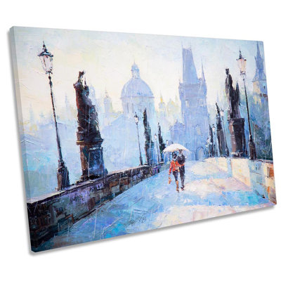 Charles Bridge Prague - Wrapped Canvas Painting