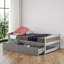 Lit plateforme simple avec 2 tiroirs - Pin gris, peu encombrant-1099070563