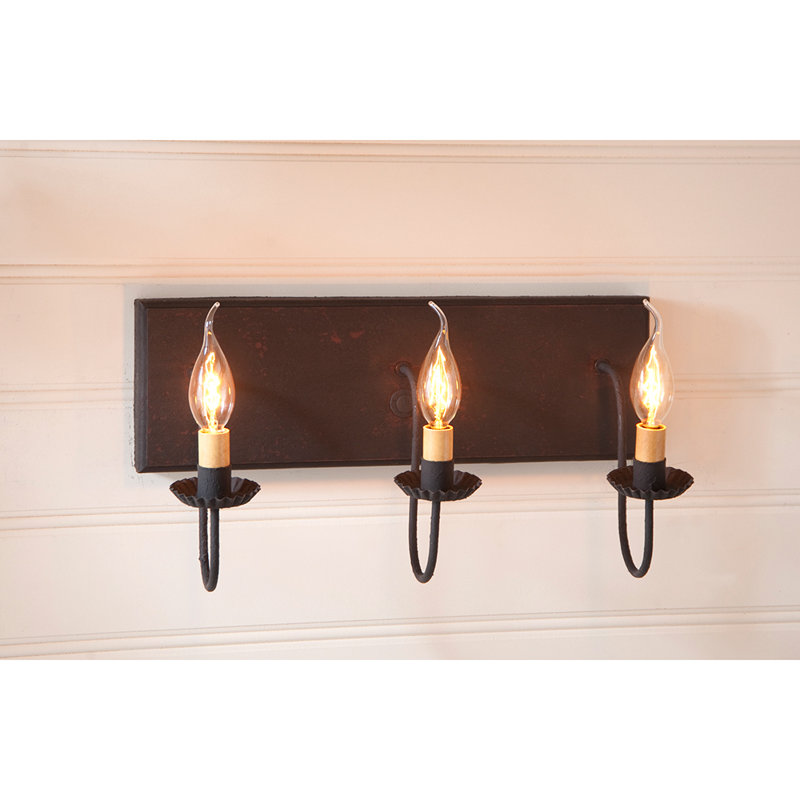 Éclairage pour meuble-lavabo 3 lumières Killian, Noir Hartford sur rouge