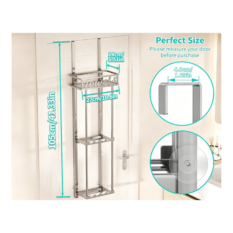 27 cm L Towel Rack, Silver