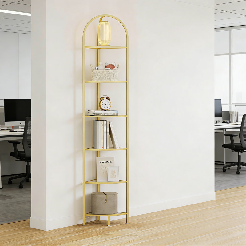 25.9cm W Corner Bookcase, (6 Shelves) 174.8cm. H x 25.9cm. W x 25.9cm. D