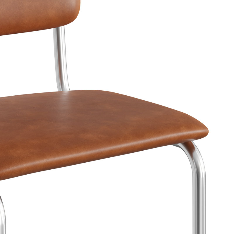 Tabouret de bar et de comptoir en cuir Walsh, Tabouret de bar (siège d'une hauteur de 30 po), Cuir végétal brun clair