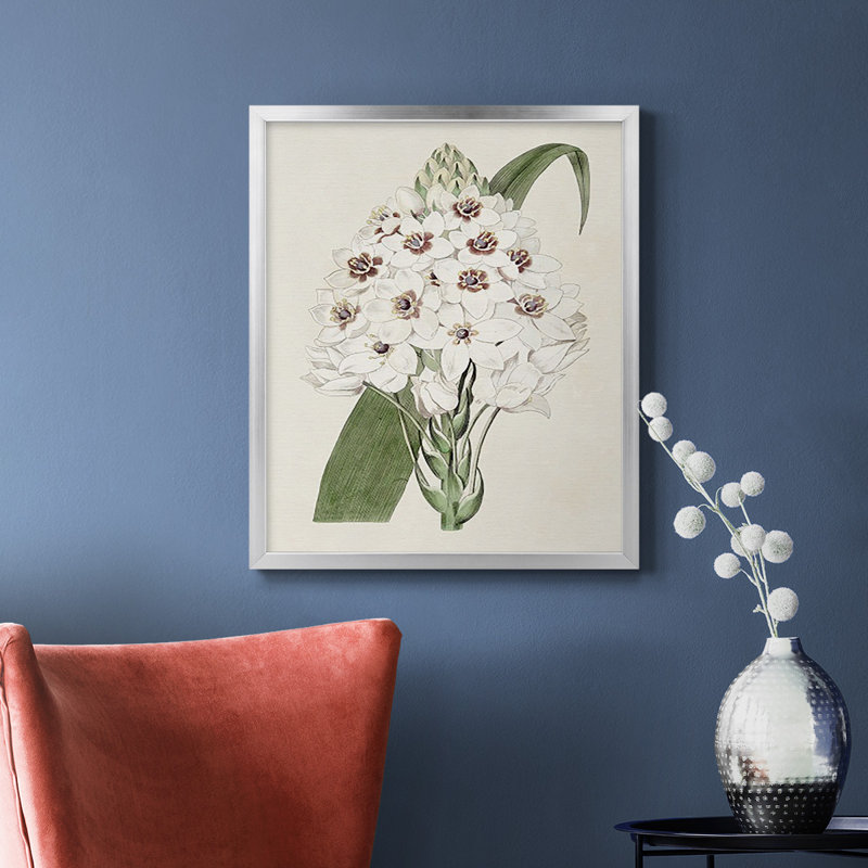 Toile encadrée de qualité supérieure Flore Albo II - prête à être accrochée, H 24 po x l 20 po, Argent
