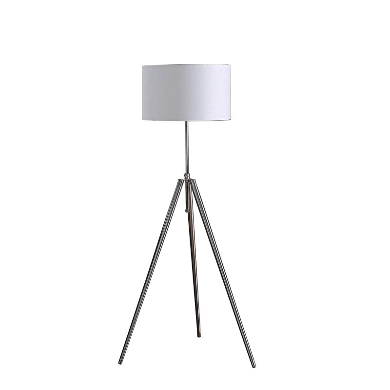 Lampe trépied réglable de 64 à 47 po Mid-Century en chrome / métal argenté, Argent argent