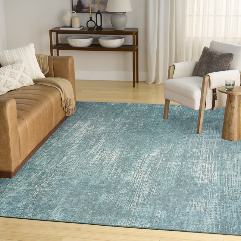 Nourison Botanical Washables 5' x 7' Green Modern Indoor Rug, Rectangle 5' x 7', Green