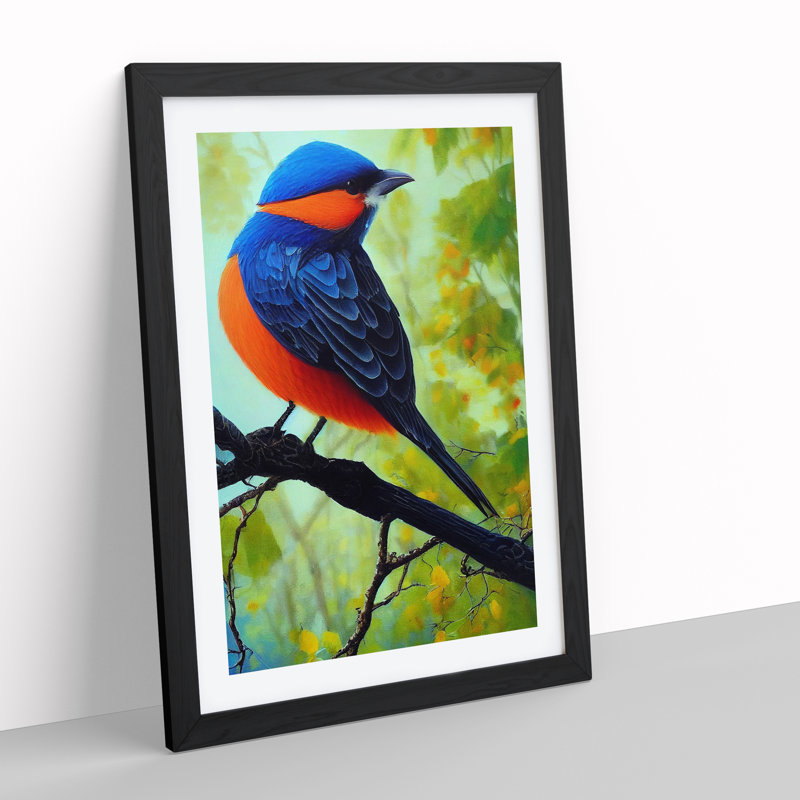 Breathtaking Bird - Print, 66cm H x 48cm W x 2cm D, Black Framed, White