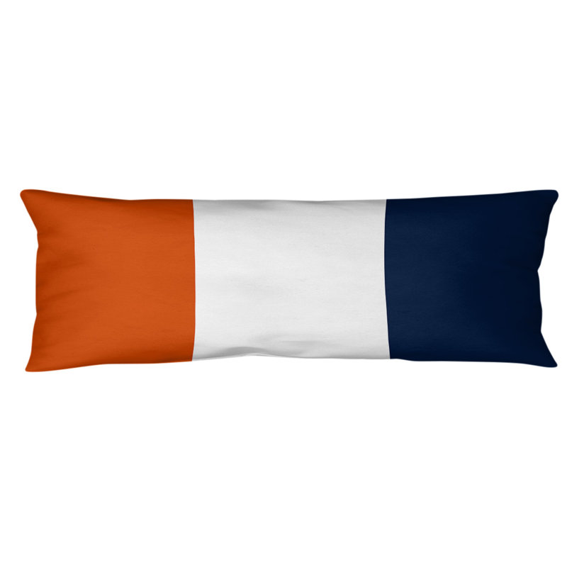 Oreiller de corps en polyester / polyester Arizona Football Stripes, Orange et bleu marine, Adairsville