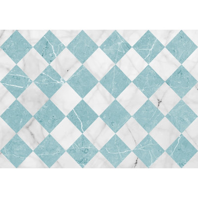 Rithish Geometric Vinyl Machine Printed Area Rug