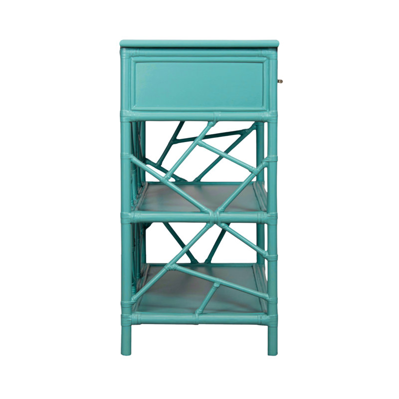 End Table with Storage, Turquoise