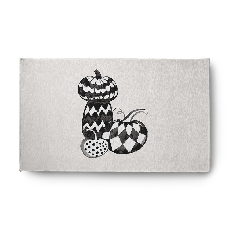 Tapis à motif citrouille en chenille CRH1372IV3, Rectangle 3 pi x 5 pi