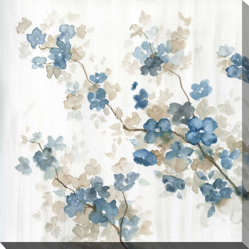 Cornouiller bleu II par Nan - Peinture, Toile tendue, H 36 po x l 36 po x P 1,5 po