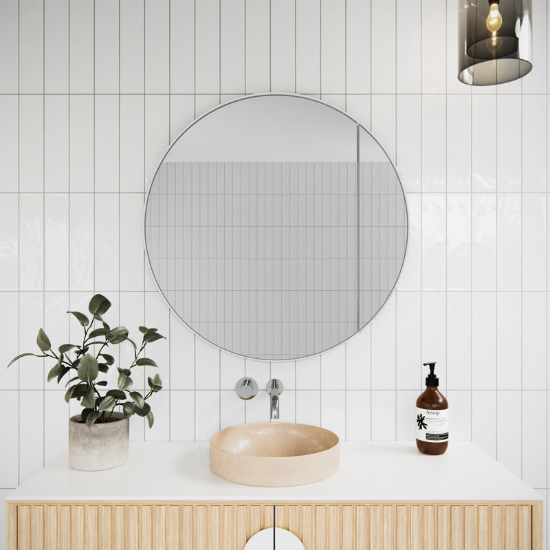 Recessed or Surface Mount Framed Medicine Cabinet, White