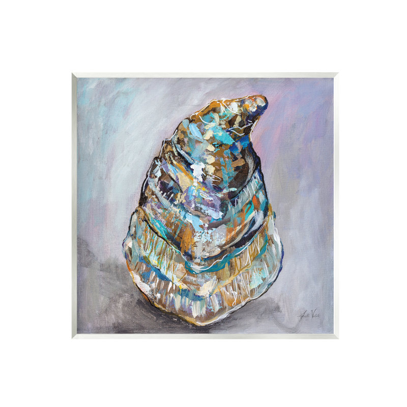 «Stupell Industries Modern Oyster», peinture sur toile par Jeanette Vertentes, H 12 po x l 12 po x P 1,5 po