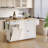 Jamera 60.2"W Kitchen Island with Two Large Storage Cabinets And Drawers, Locking Wheels-707145003