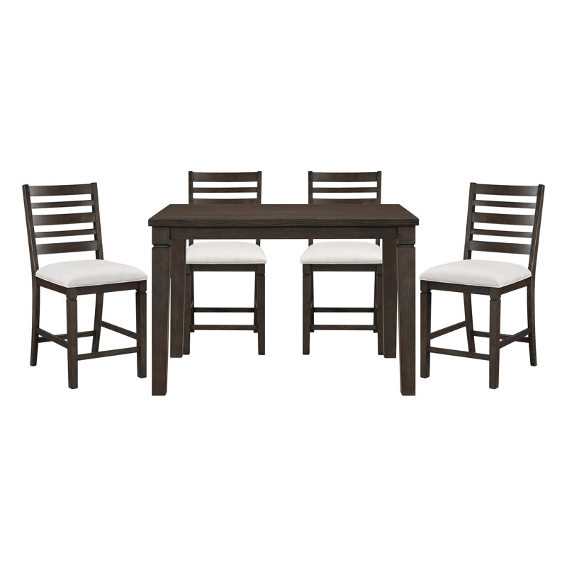 Ensemble de table de salle à manger à hauteur de comptoir 5 pièces Classic, 5 pièces: table, 4 chaises