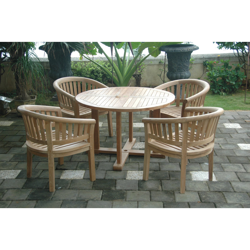 Ensemble repas 5 pièces teck Tosca