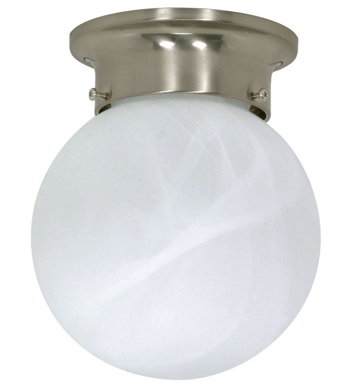 Plafonnier encastré en forme de globe simple 6 po 1 lumières Ithomitis, Non
