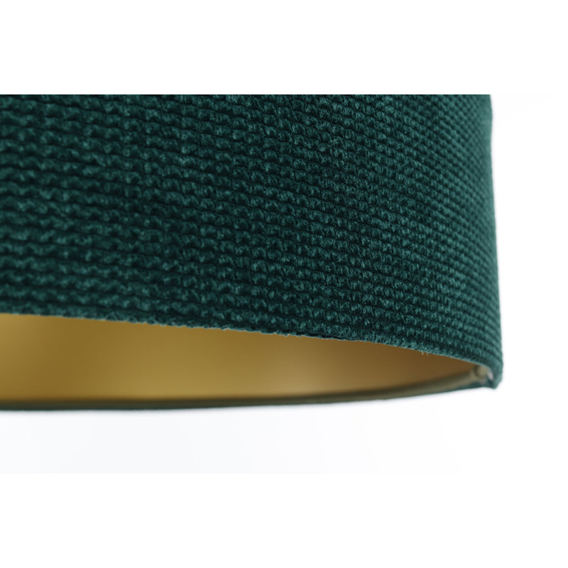 Roncy 1 - Light Drum Pendant, 107cm H x 50cm W x 50cm D, Green/Gold