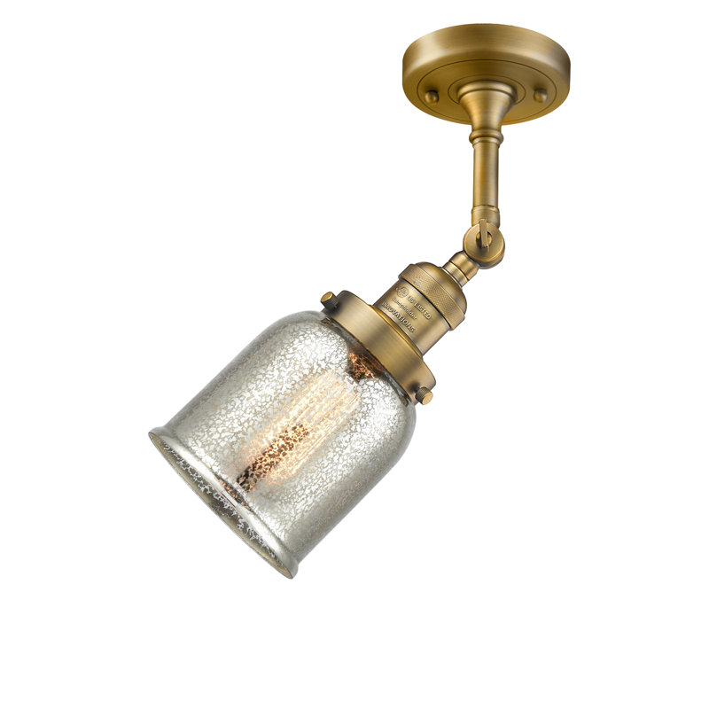 Applique murale 1 lumière 8 po Bell, Argent mercuré, Laiton brossé, Ampoule non incluse