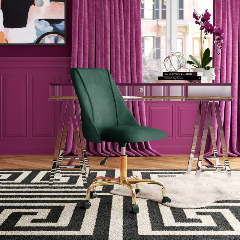 Velvet Office Chair, Green