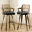 26.77" Upholstered Cane Back Counter & Bar Stool With Armrest-2029997022-2029997033