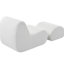 Chaise d'appoint avec - élégant et confortable. Conception courbée pour le confort. Haute mousse. Minimaliste. Revêtement beige. Aucun assemblage requis. L 29 po x P 43,42 po x H 27 po. Fauteuil inclinable élégant, confortable et chic. Lignes minimalistes.-137075958