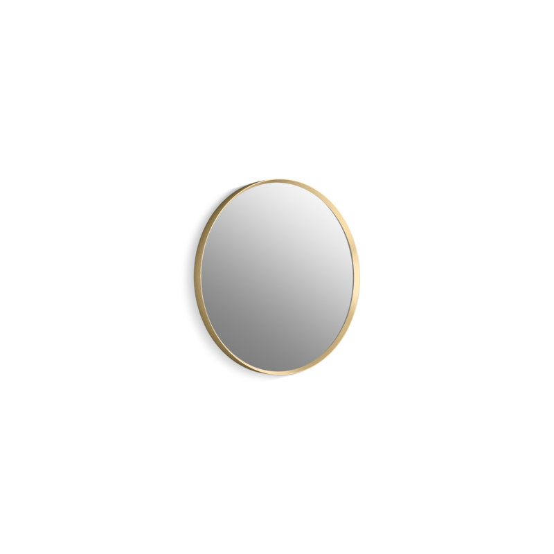 Essential Round Wall Mirror, Bathroom/Vanity Mirror with Frame, Polished Chrome, 22" H x 22" W x 1.38'' D