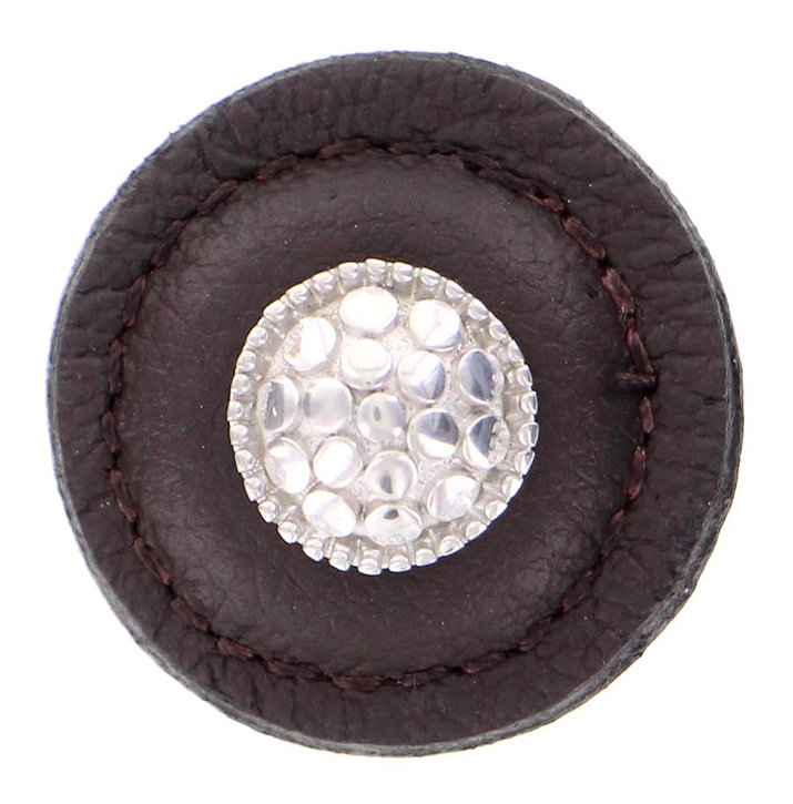 Tiziano Mushroom Knob, Brown, Polished Silver