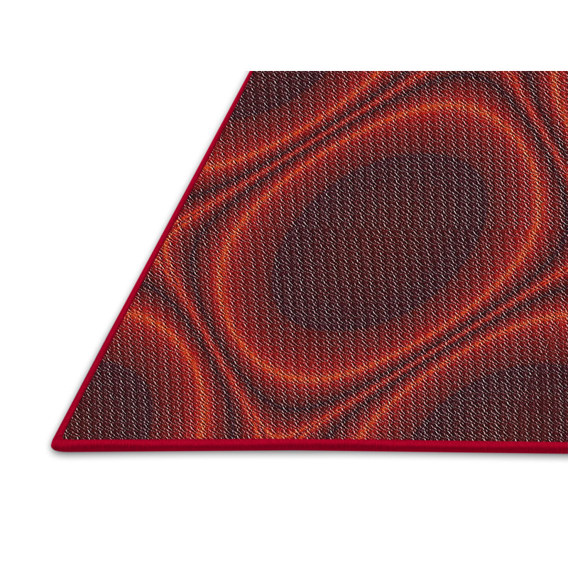 Tapis de zone orange à motif, Rectangle 7 pi x 9 pi