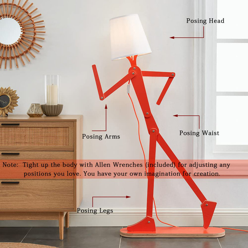 Blaydon 62.2'' Novelty Floor Lamp, Red