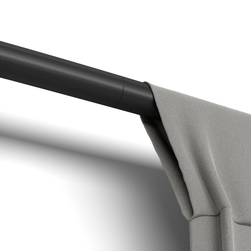 Matte Black Expandable Steel Curtain Rod with Cylindrical Finials