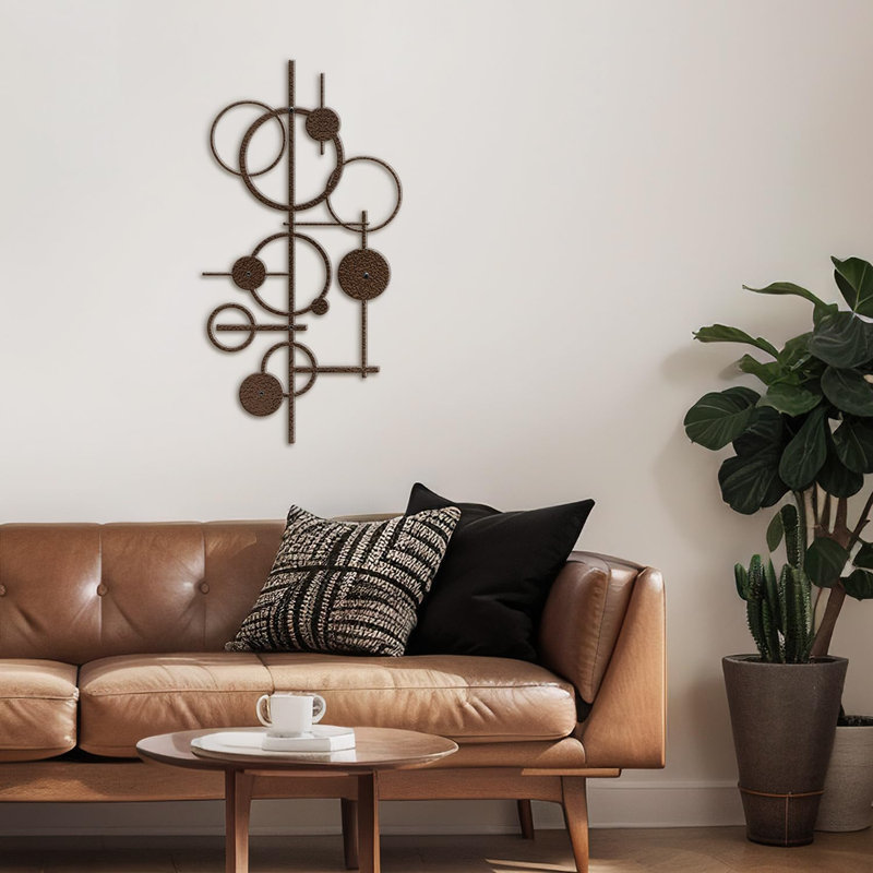 Décoration murale en métal, H 30 po x l 15 po x P 0,05 po, Bronze